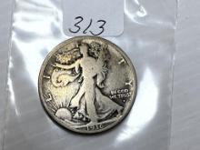 1916D Walking Liberty Half Dollar - VG/F