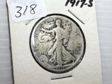 1917S Walking Liberty Half Dollar - AG/G
