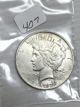 1922 Silver Peace Dollar - XF