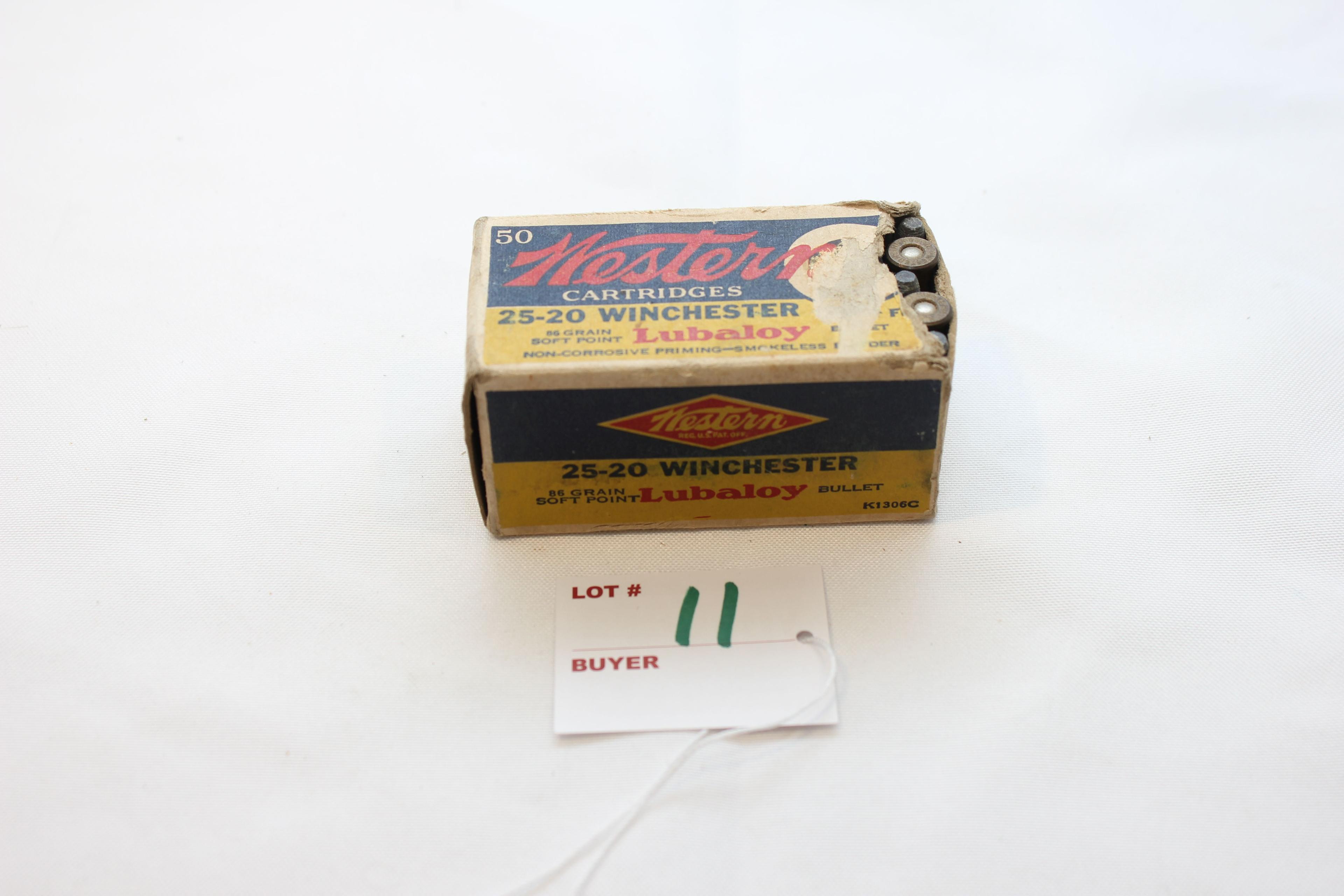 Vintage Winchester Western .25-20 Cal. 86 Gr. SP; 50 Rds.