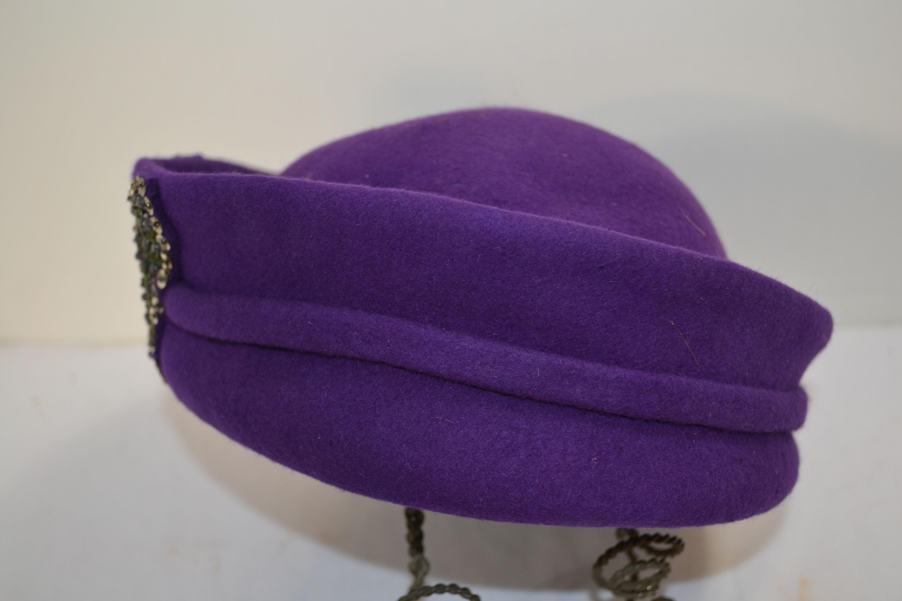 Vintage Purple Felt Ladies Hat by Leighton in Des Moines