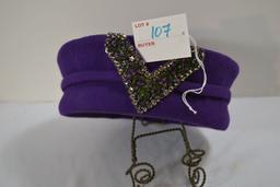 Vintage Purple Felt Ladies Hat by Leighton in Des Moines