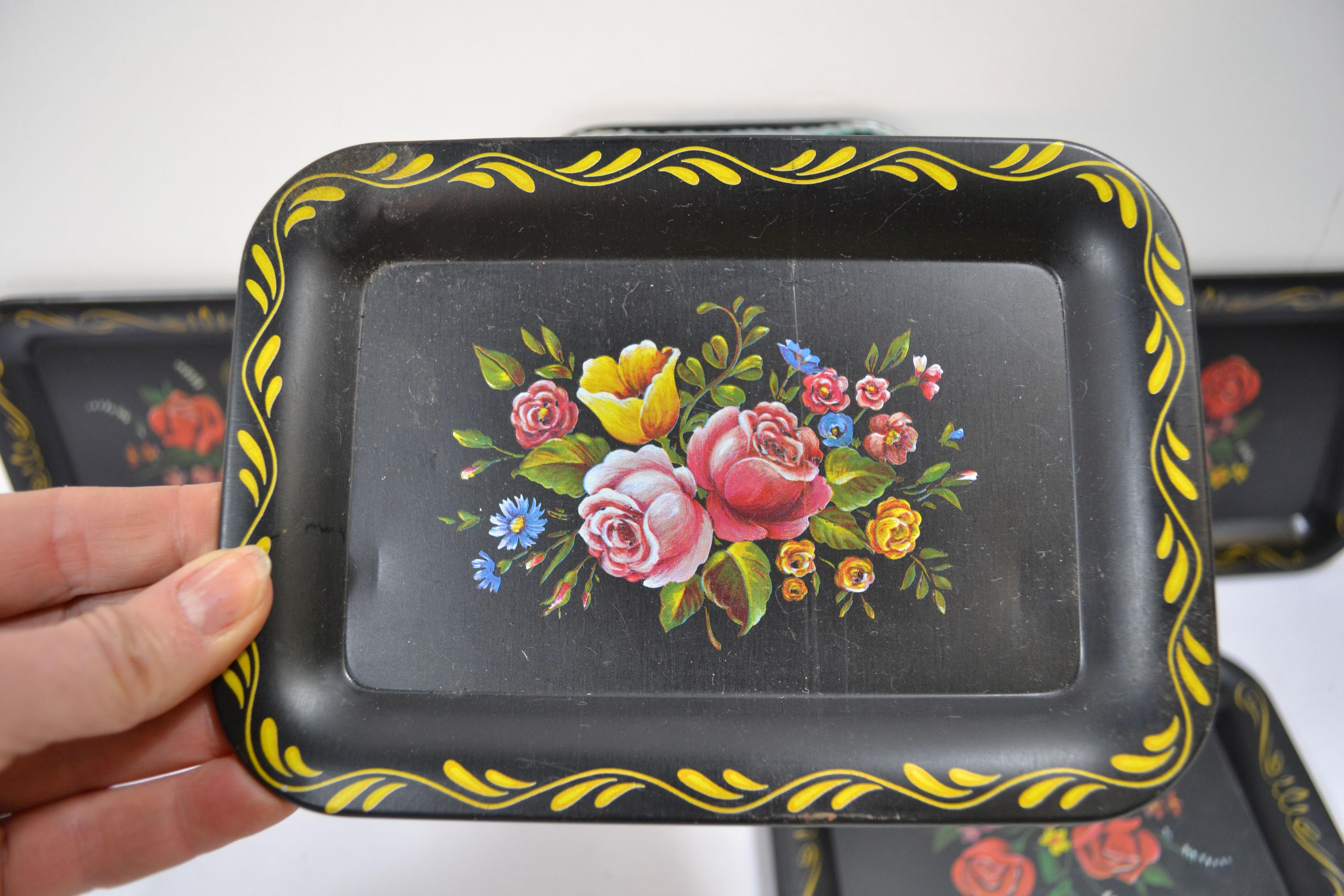 5 - Vintage Metal Appetizer Trays