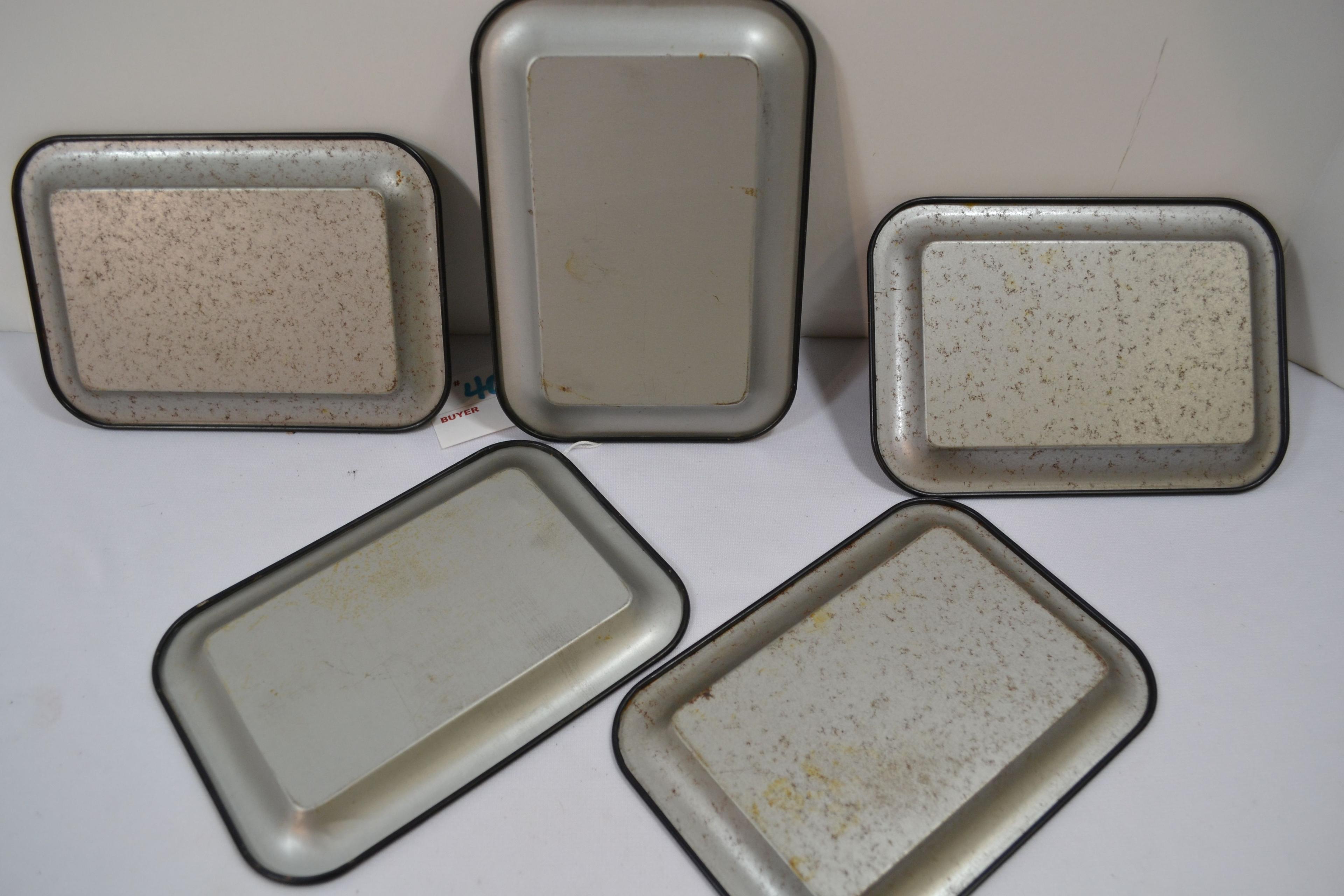 5 - Vintage Metal Appetizer Trays