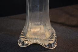 Opalescent/Clear Stretch Vase; 11"
