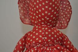 Vintage Cloth Doll w/Litho-Style Face; 15" Tall