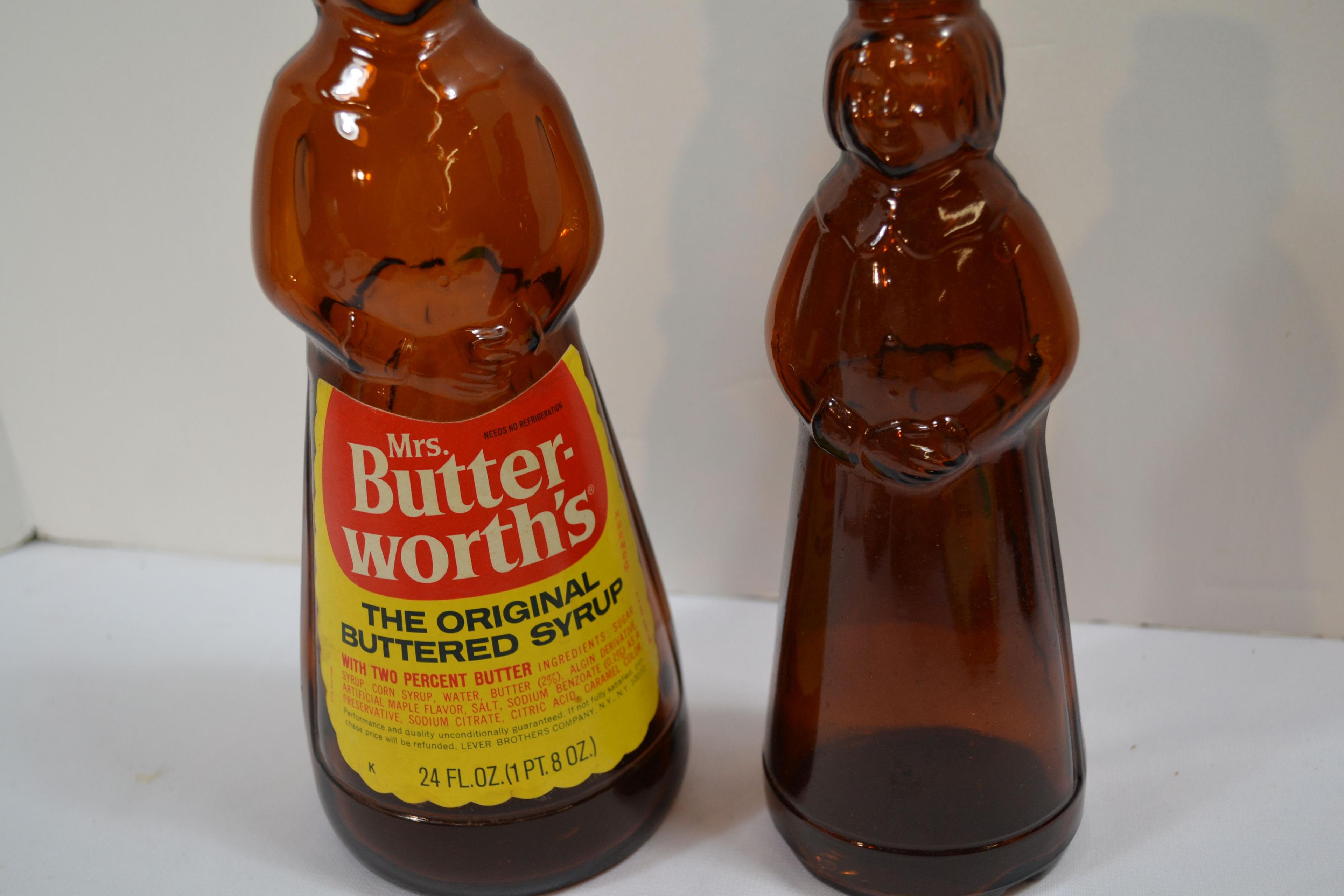 2 - Vintage Mrs. Butterworth Syrup Bottles