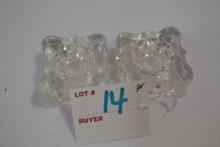 Pair of Clear Salt Wells; 2"