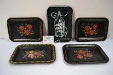 5 - Vintage Metal Appetizer Trays