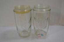 Pair of Vintage Apothecary Jars and 1960's American Eagle Cannisters w/Lids 8-1/2"