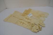 2 Pair of Vintage Ladies Lace Gloves; 1 w/Pearl Buttons