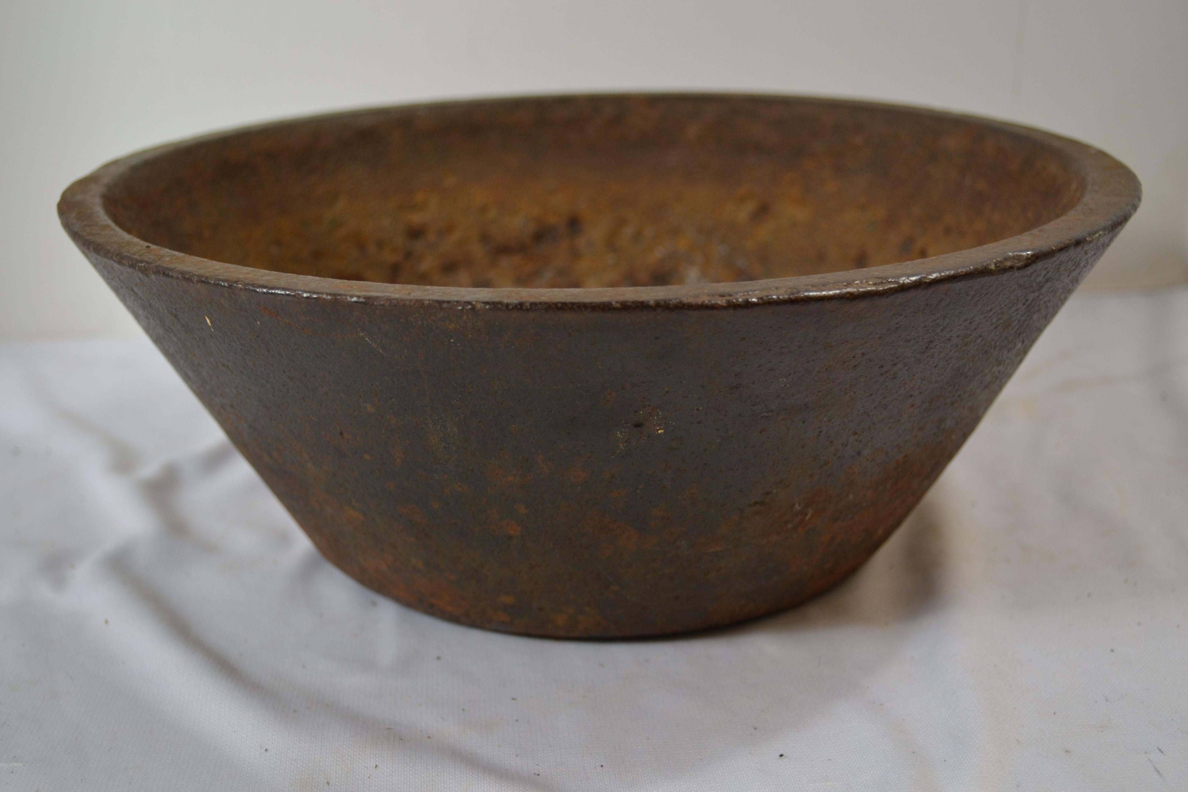 Vintage Cast Iron Lard Rendering Pot; 12"x4-1/2"