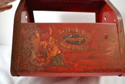 Vintage Metal Toy Sunshine Bank by Amsco; 8"x8"