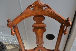 Pair of Very Ornate Walnut and Burl Wood Stuffed Seat Parlor Chairs