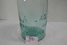 Vintage Blue Atlas Half Gallon Mason Jar w/Zinc Lid