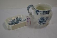 Johnson Bros. Manhattan Flow Blue Soap Holder and Shaving Mug