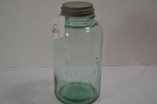 Vintage Blue Boyds Half Gallon Mason Jar w/Zinc Lid