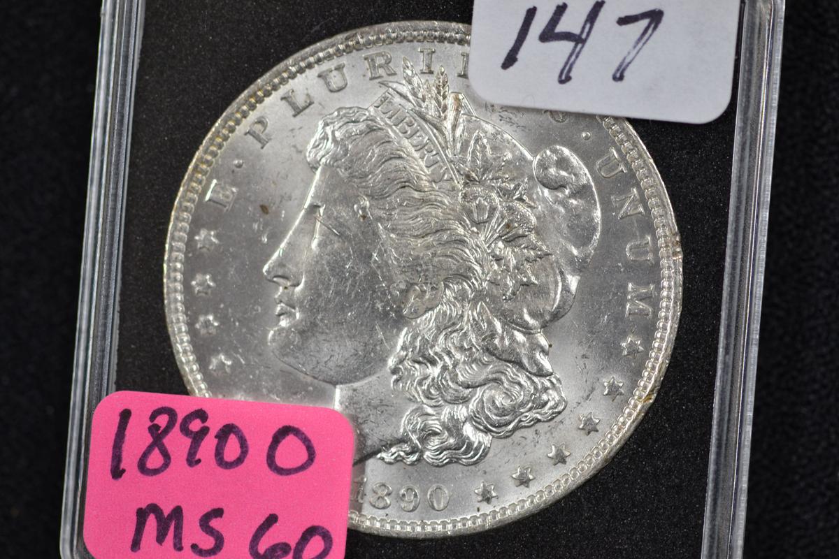 1890-O Morgan Silver Dollar; MS 60