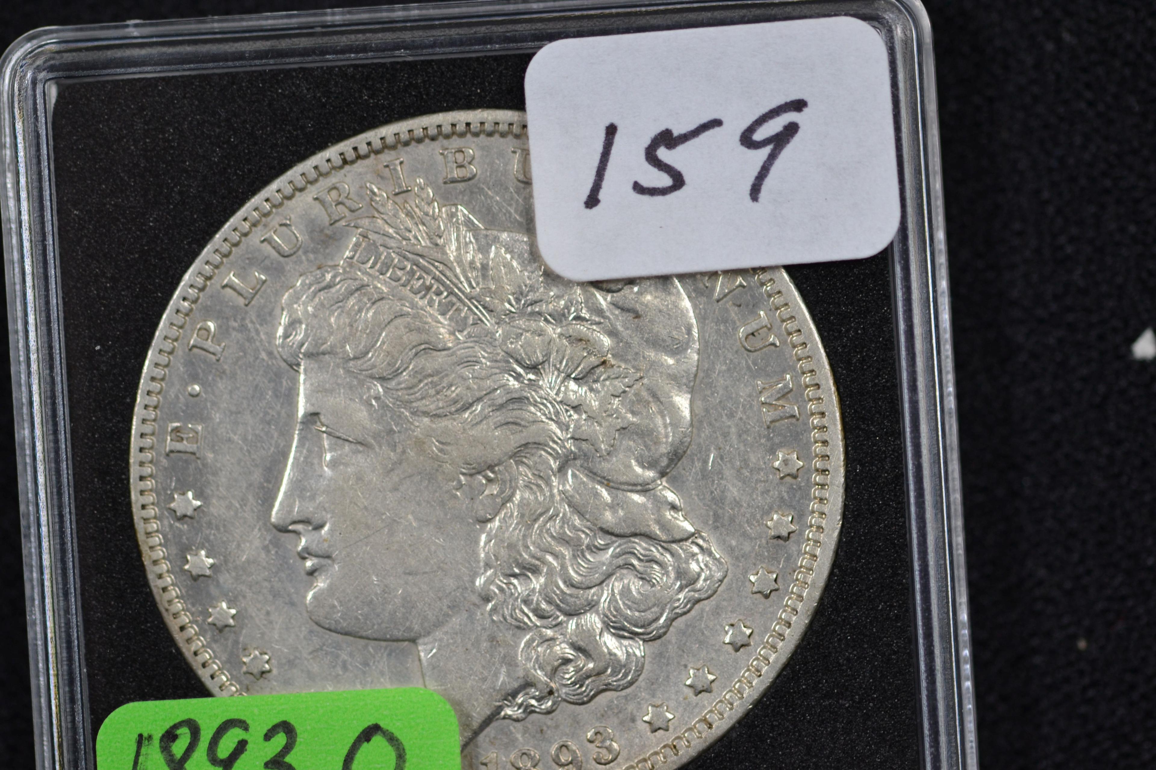 1893-O Morgan Silver Dollar; AU