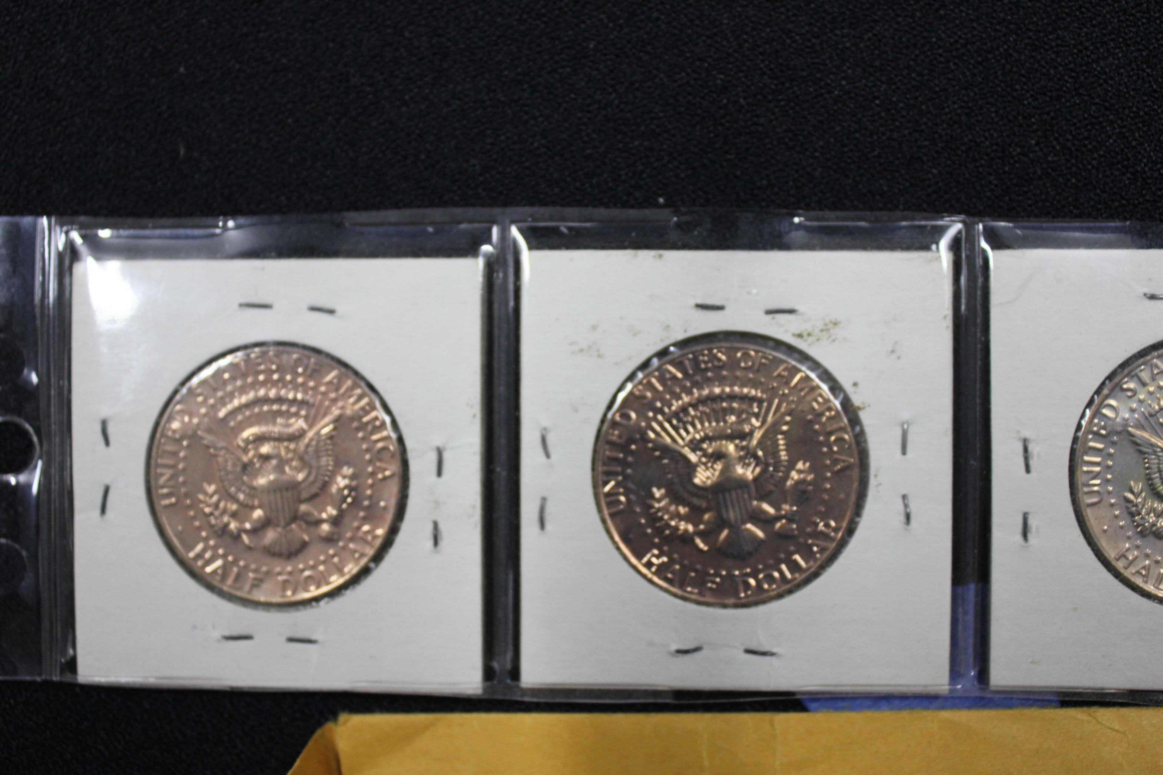 Group of 4 - 1984 Kennedy Half Dollars 24-Karat Gold Plated w/CSOA Authentication Papers