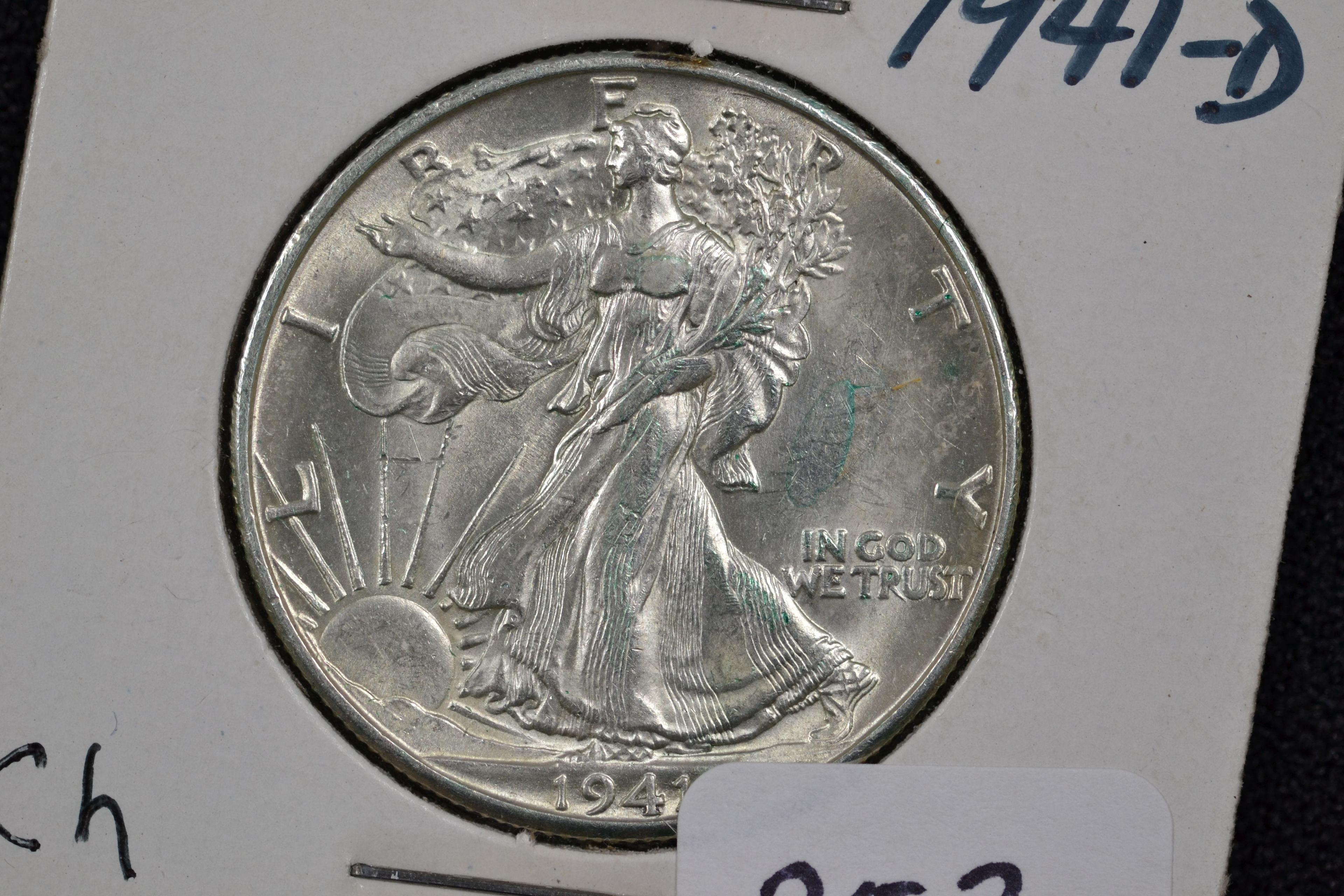 1941-D Walking Liberty Half Dollar; Uncirc.