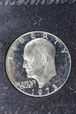 1973 Eisenhower 40% Silver Proof Dollar Brown Box