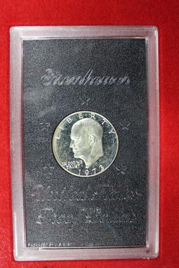 1973 Eisenhower 40% Silver Proof Dollar Brown Box
