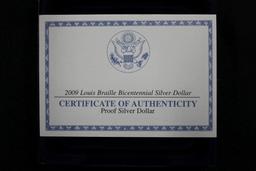 2009 U.S. Louis Braille Bicentennial Silver Dollar