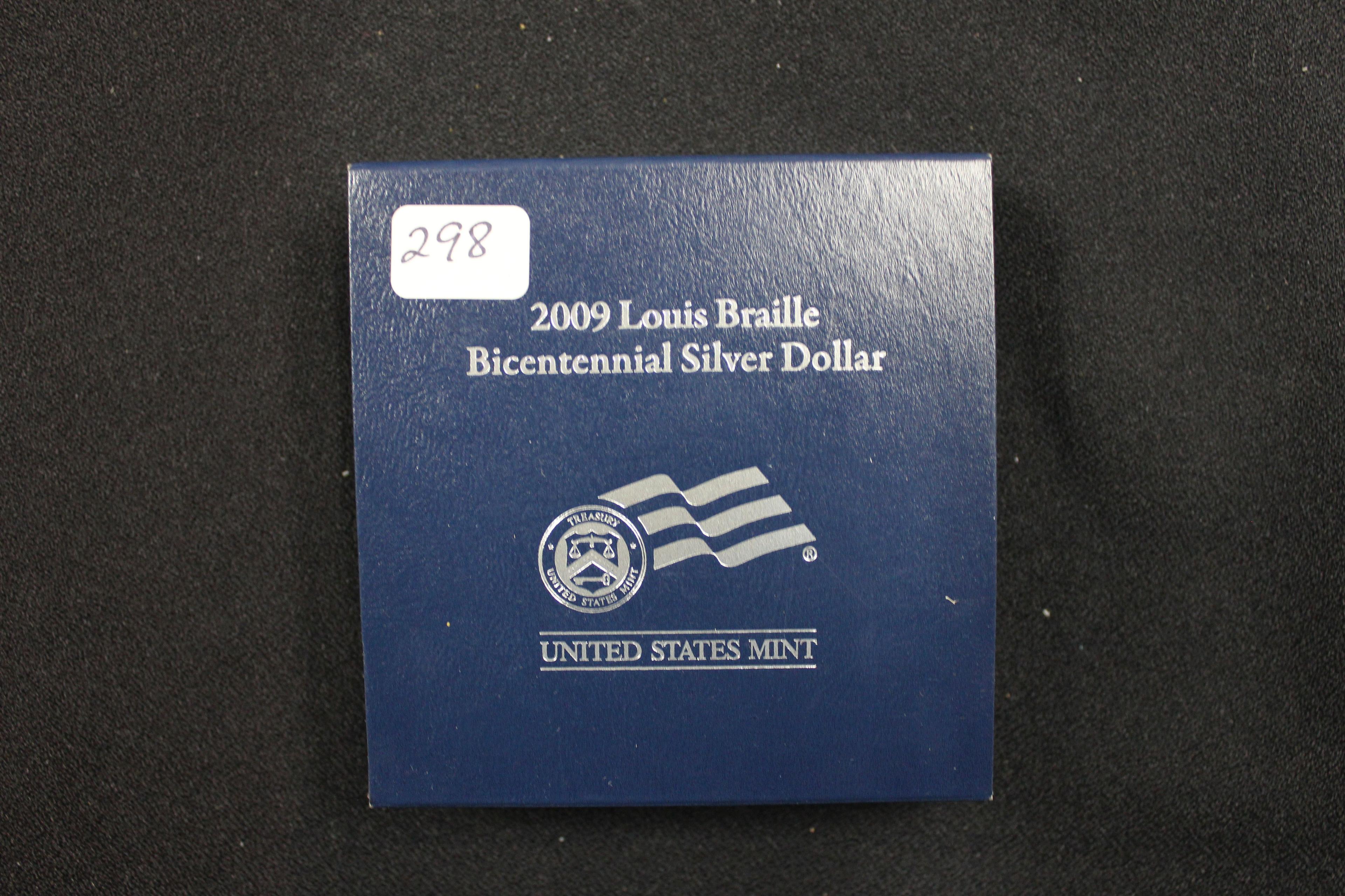 2009 U.S. Louis Braille Bicentennial Silver Dollar