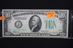 1934-A Ten Dollar Bill; VF