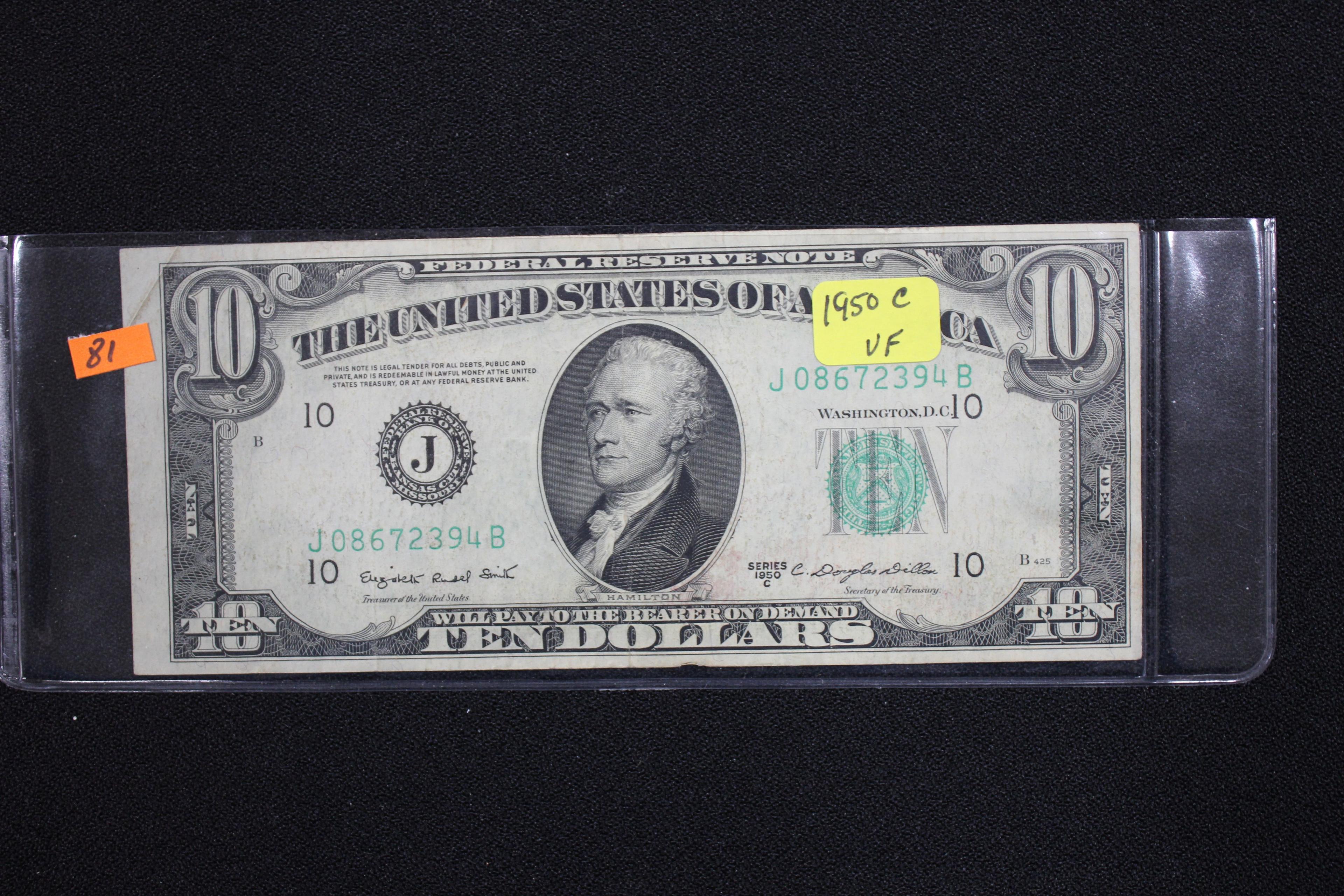 1950-C Ten Dollar Bill; VF