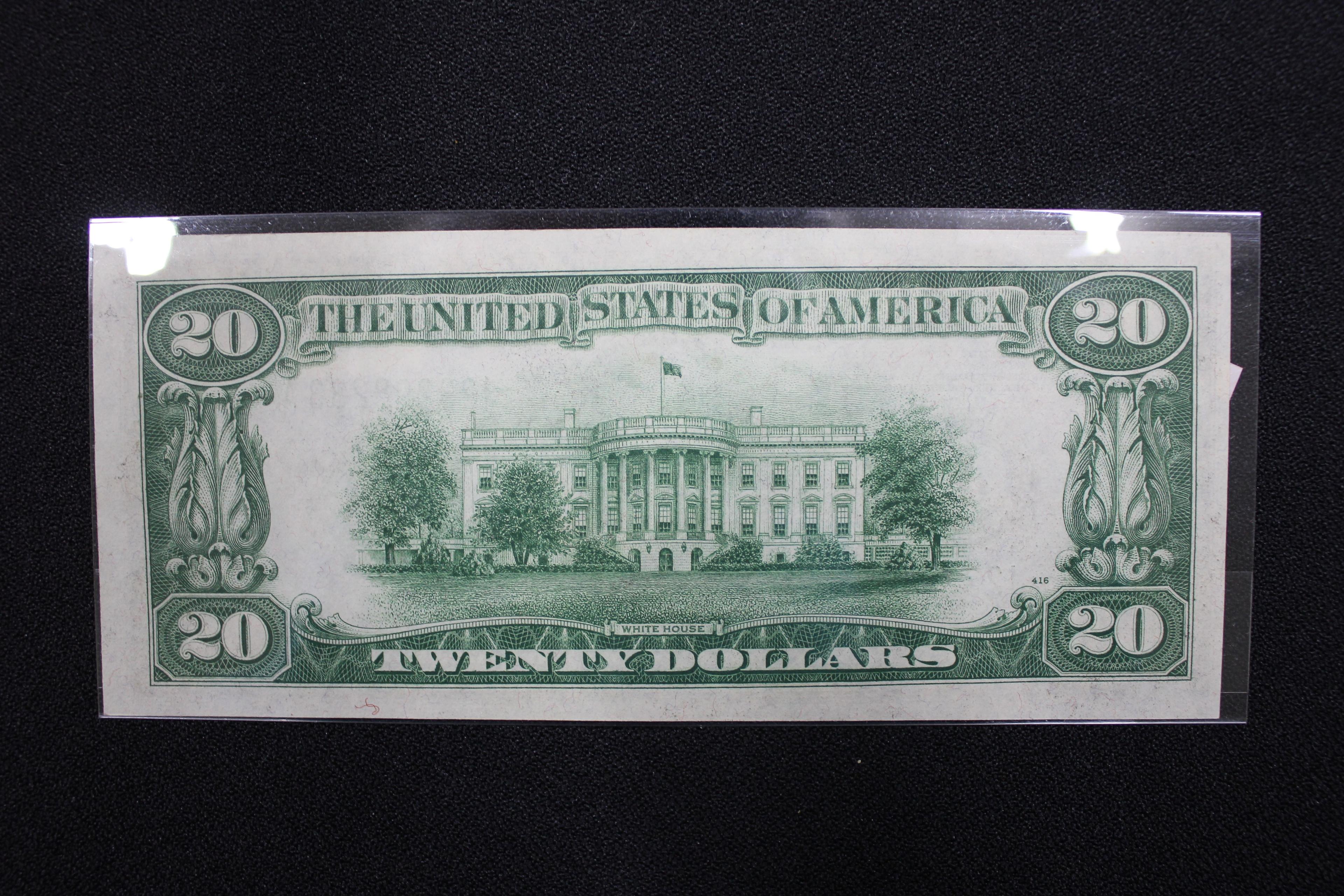 1934 Twenty Dollar Bill; Uncirc.