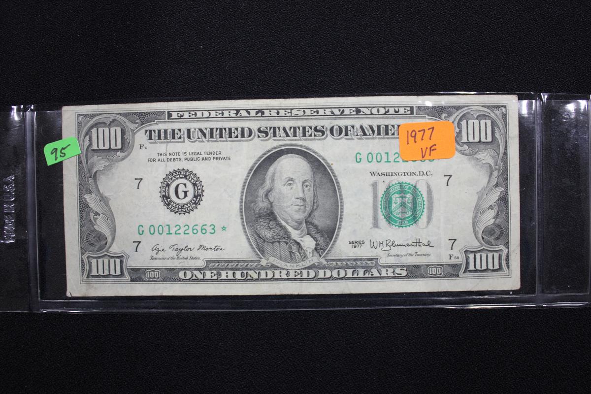 1977 One Hundred Dollar Bill; VF