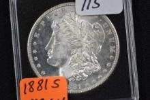 1881-S Morgan Silver Dollar; MS 64