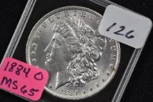 1884-O Morgan Silver Dollar; MS 65