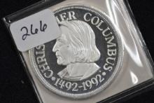 1 Oz. Silver Round 1992 Christopher Columbus Quincentennial Commemorative