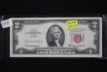 1963-A Two Dollar Red Seal Note; Uncirc. 63