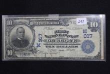 Ten Dollar U.S. National Note; The First National Bank of Dubuque, Dubuque, IA; 317-Series 1092; Feb