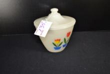 Fire-King Tulip Grease Jar w/Lid