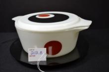 Pyrex 1972 Promotional Moon Deco 475 w/Lid and Underplate; No Chips