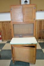 Junior Hoosier Cabinet w/Porcelain Counter; Needs Work; Note: Will Not Ship