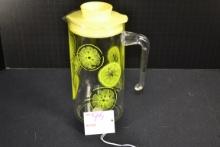 Pyrex Verde Lemons and Limes 1 Qt. Serving Pitcher w/Lid