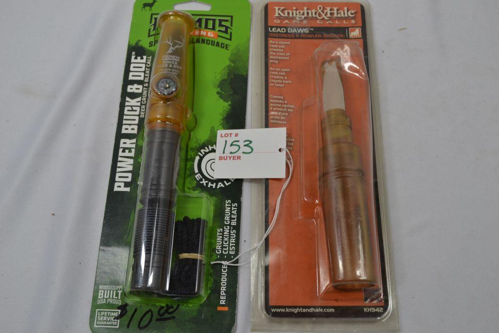 Primos Hunting Power Buck and Doe Grunt and Bleat Call, NIB With A Knight and Hale Game Call Lead Da