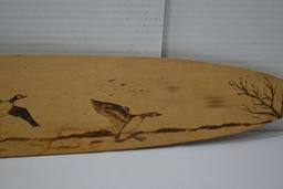 Wood Burned Geese Scenery On Hide Stretcher, Squaw Creek, Mound City Mo