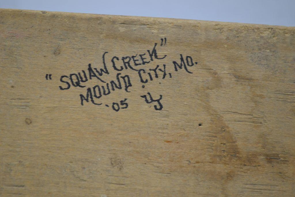 Wood Burned Geese Scenery On Hide Stretcher, Squaw Creek, Mound City Mo