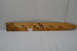 Wood Burned Geese Scenery On Hide Stretcher, Squaw Creek, Mound City Mo