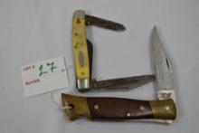 Camillus Wooden Handled 5" Sword Brand, Ranger 4" Pocket Knives