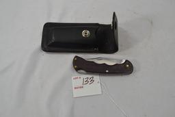 Bucklite Knife #422 in Black, Top Grain Cowhide Belt Case