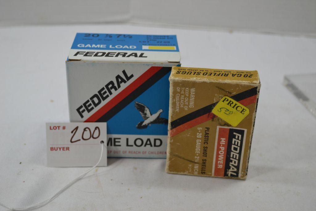 Federal Game Load 20 Gauge Ammo, 1 Box 25 Shells 7-1/2 Shot Box 5 Shells 2-3/4"