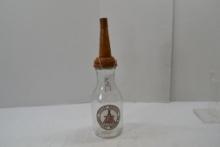 Texas Pacific Gasoline Motor Oil Glass Bottle, 1 Quart, Reproduction?